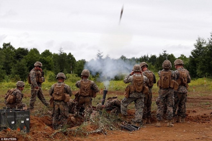 Binh sỹ hai nước tham gia tập trận. (Nguồn: Reuters)